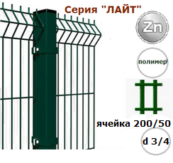 Панель  евроограждения 3 D Лайт 2030х2500 d 3/4  полимер